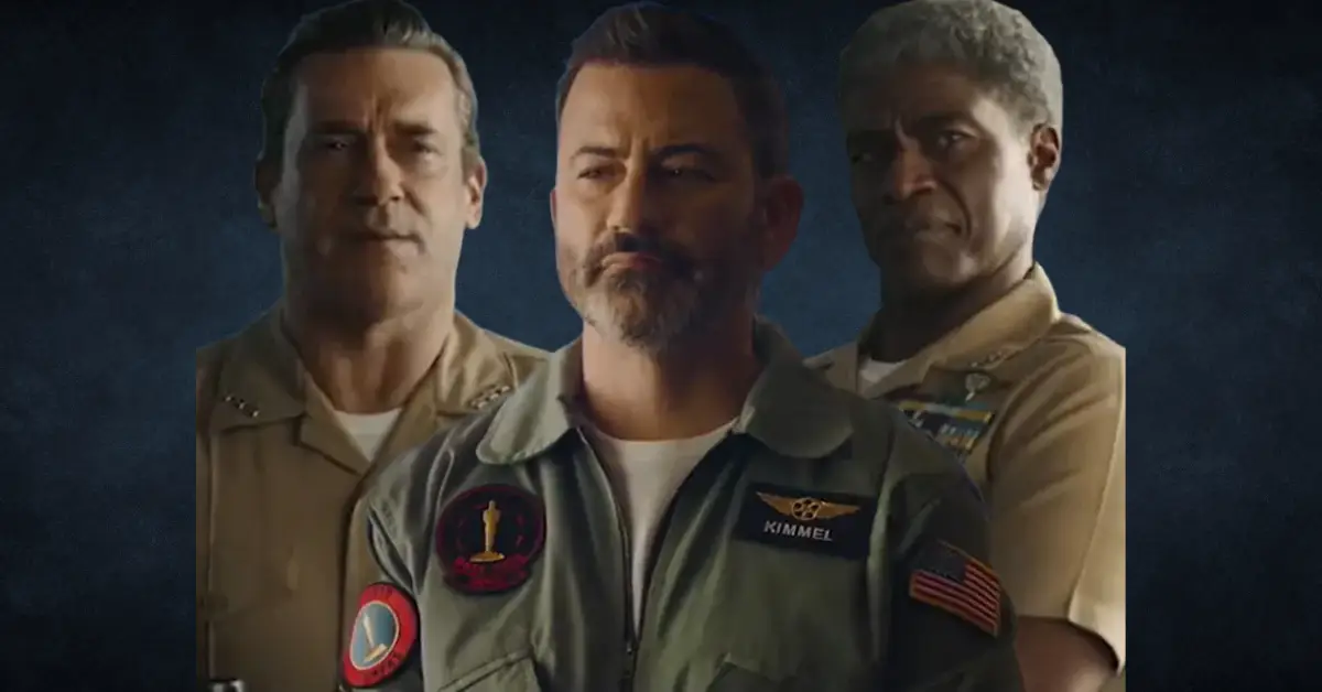 Jimmy Kimmel Spoofs 'Top Gun' In Oscars Promo 
